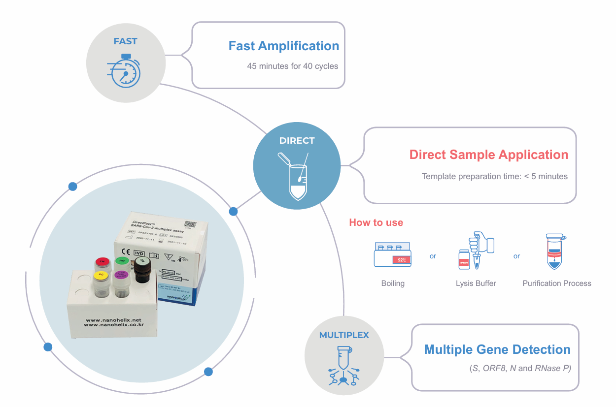 Workflow of DirectFast™ SARS-CoV-2 Multiplex assay